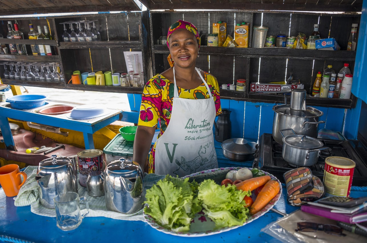 Banjul-Gambia-Africa People and Boats