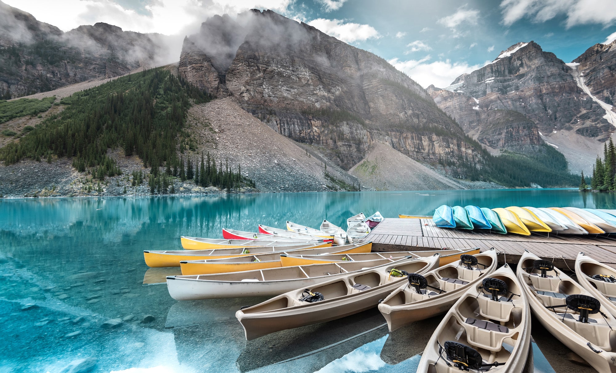 Schöne Seemoräne im Banff Nationalpark, Alberta, Kanada