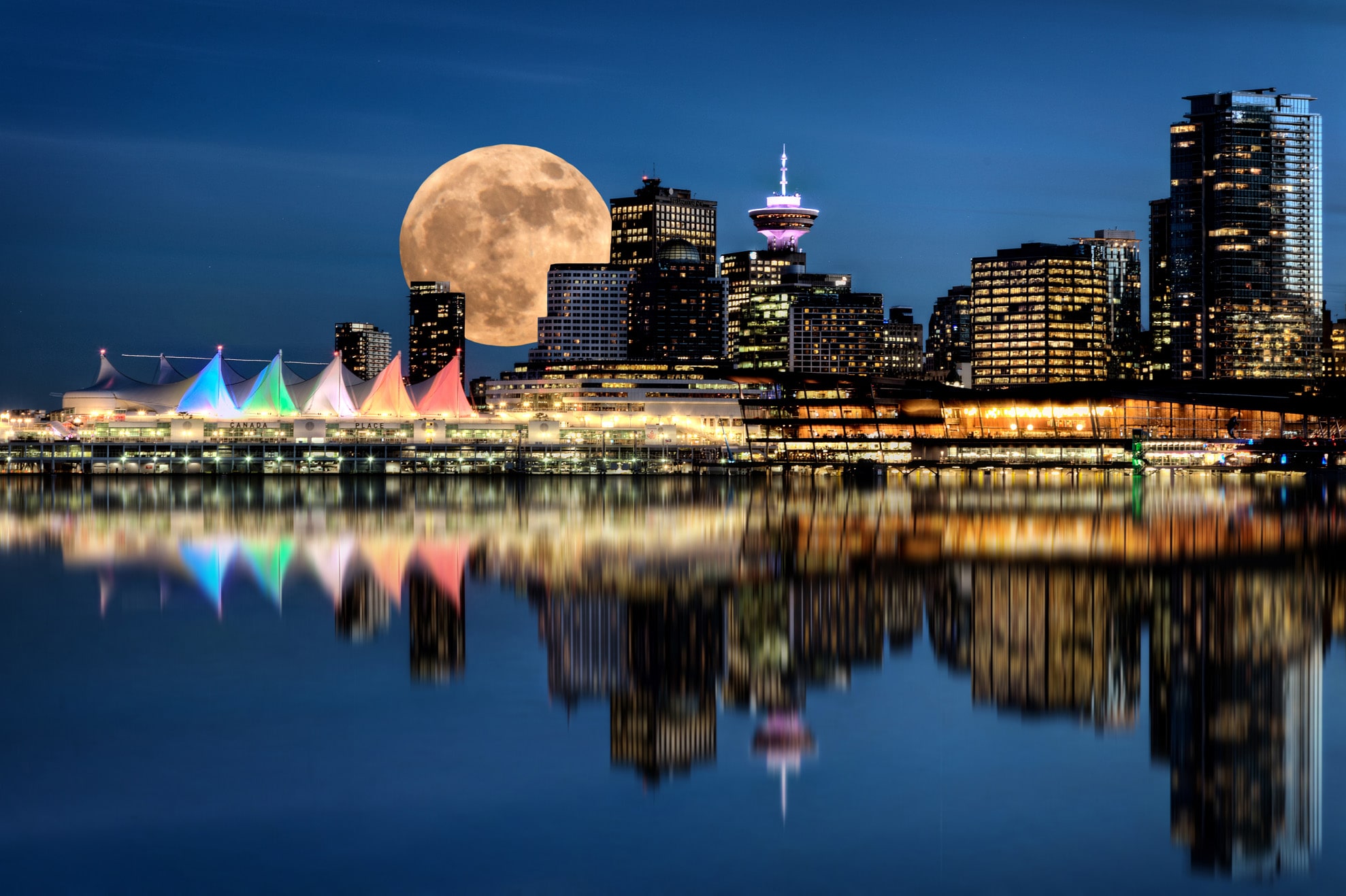 Vancouver Night Full Moon aus dem Stanley Park